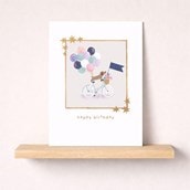 Birthday Card -  Dog On A Bicyle