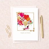 Birthday Card -  Dog With Balloons