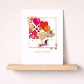 Birthday Card -  Dog With Balloons