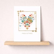 Birthday Card - Floral Heart Birthday Card - Floral Heart