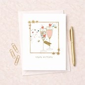 Birthday Card -  Champagne Flutes