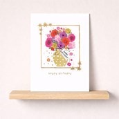 Birthday Card - Vase Of FLowers Birthday Card - Vase Of FLowers