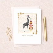Birthday Card - Giraffe With A Cake Birthday Card - Giraffe With A Cake
