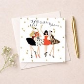 Age 30 Birthday Card - Glam Girls Age 30 Birthday Card - Glam Girls