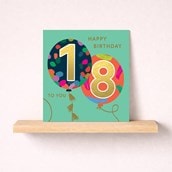 Age 18 Birthday Card - Balloons