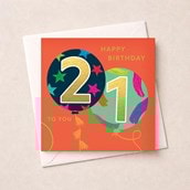 Age 21 Birthday Card - Balloons Age 21 Birthday Card - Balloons