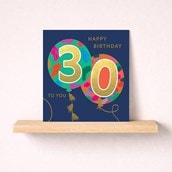 Age 30 Birthday Card - Balloons