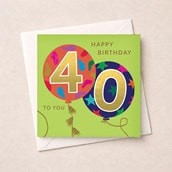 Age 40 Birthday Card - Balloons Age 40 Birthday Card - Balloons