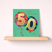 Age 50 Birthday Card - Balloons Age 50 Birthday Card - Balloons