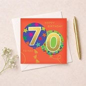 Age 70 Birthday Card - Balloons Age 70 Birthday Card - Balloons