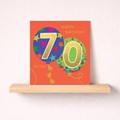 Age 70 Birthday Card - Balloons