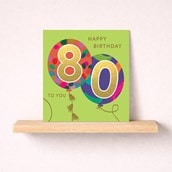 Age 80 Birthday Card - Balloons Age 80 Birthday Card - Balloons