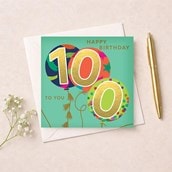 Age 100 Birthday Card - Balloons Age 100 Birthday Card - Balloons