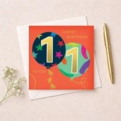Age 11 Birthday Card - Balloons Age 11 Birthday Card - Balloons