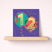 Age 12 Birthday Card - Balloons