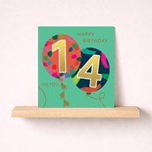 Age 14 Birthday Card - Balloons