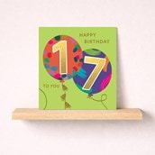 Age 17 Birthday Card - Balloons