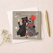 Anniversary Card - Toasting Bears
