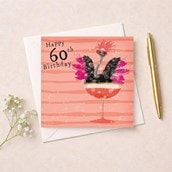 Age 60 Birthday Card - Fancy Ostrich