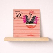 Age 60 Birthday Card - Fancy Ostrich Age 60 Birthday Card - Fancy Ostrich