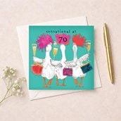 Age 70 Birthday Card - Fancy Geese