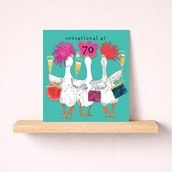 Age 70 Birthday Card - Fancy Geese