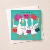 Age 70 Birthday Card - Fancy Geese Age 70 Birthday Card - Fancy Geese