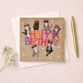 Birthday Card - Party Cats