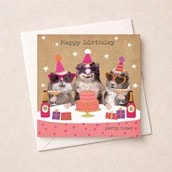 Birthday Card - Party Hamsters Birthday Card - Party Hamsters