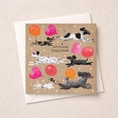Birthday Card - Dogs With Balloons