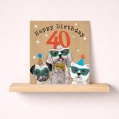 Age 40 Birthday Card - Fun Dogs Age 40 Birthday Card - Fun Dogs
