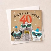 Age 40 Birthday Card - Fun Dogs