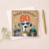 Age 60 Birthday Card - Fun Dogs