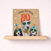 Age 80 Birthday Card - Fun Dogs Age 80 Birthday Card - Fun Dogs