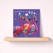Age 40 Birthday Card - Fabulous Flamingos Age 40 Birthday Card - Fabulous Flamingos