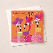 Age 50 Birthday Card - Fabulous Flamingos Age 50 Birthday Card - Fabulous Flamingos