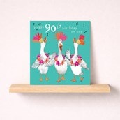 Age 90 Birthday Card - Happy Geese