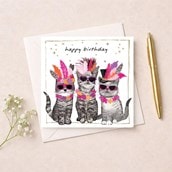 Birthday Card - Birthday Cats Birthday Card - Birthday Cats