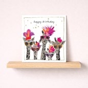 Birthday Card - Birthday Giraffes