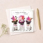 Birthday Card - Birthday Pugs Birthday Card - Birthday Pugs