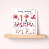 Birthday Card - Birthday Geese