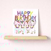 Birthday Card - Happy Birthday Geese