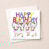 Birthday Card - Happy Birthday Geese