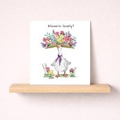 Open Card - Blooming Lovely Goose With Flowers Open Card - Blooming Lovely Goose With Flowers