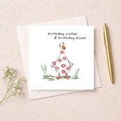 Birthday Card - Goose Kisses