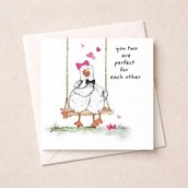 Anniversary Card - Two Geese On A Swing