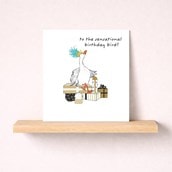 Birthday Card - Goose With Lots Of Gifts