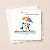 Friendship Card - Two Dogs Under An Umbrella Friendship Card - Two Dogs Under An Umbrella