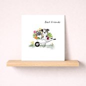 Friendship Card - Cat And Dog In A Wheelbarrow Friendship Card - Cat And Dog In A Wheelbarrow