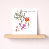 Congratulations Card - Goose Swinging On A Chandelier